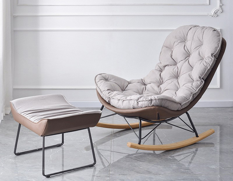 北歐搖椅躺椅 輕奢懶人家用搖搖椅 單人沙發(fā)椅 陽臺(tái)休閑椅子