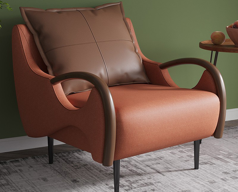 現(xiàn)代簡約沙發(fā)椅 單人客廳休閑椅 北歐輕奢靠椅陽臺(tái)懶人躺椅