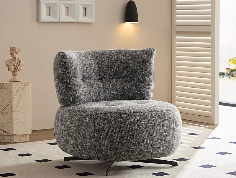 單人沙發(fā)椅 極簡可旋轉(zhuǎn)單椅 現(xiàn)代簡約陽臺(tái)臥室客廳北歐懶人沙躺椅