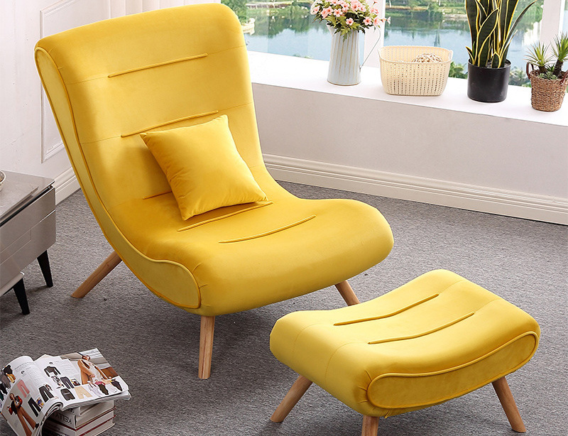 北歐現(xiàn)代蝸牛椅 布藝懶人老虎躺椅 創(chuàng)意陽臺(tái)單人沙發(fā)椅