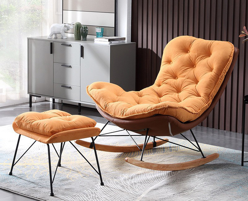 北歐懶人沙發(fā)搖椅 單人沙發(fā)椅 現(xiàn)代簡(jiǎn)約陽臺(tái)躺椅