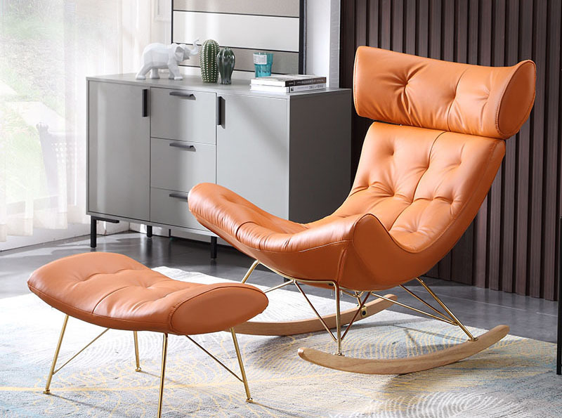 北歐輕奢懶人沙發(fā)搖椅 單人躺椅搖搖椅陽臺(tái)休閑椅