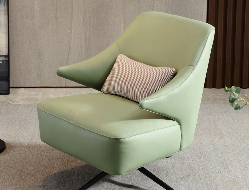 現(xiàn)代簡(jiǎn)約沙發(fā)椅休閑椅 輕奢單椅超纖皮高回彈軟包雙扶手單人椅