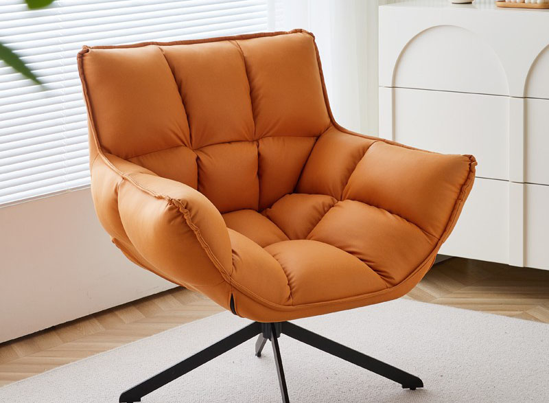 意式單人沙發(fā)椅 現(xiàn)代簡(jiǎn)約旋轉(zhuǎn)休閑椅 現(xiàn)代客廳懶人極簡(jiǎn)休閑椅