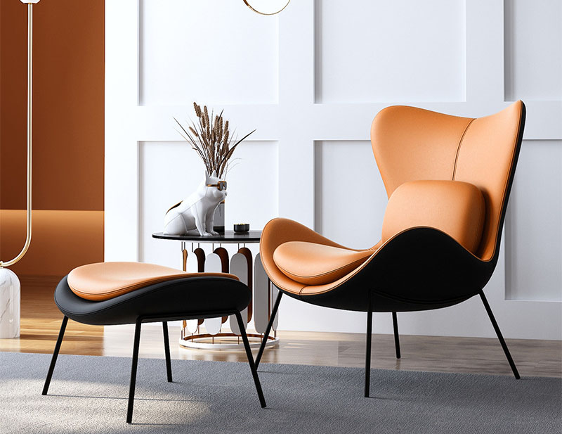 北歐陽臺休閑椅 意式科技布單人椅 輕奢單人沙發(fā)椅極簡蝸牛椅