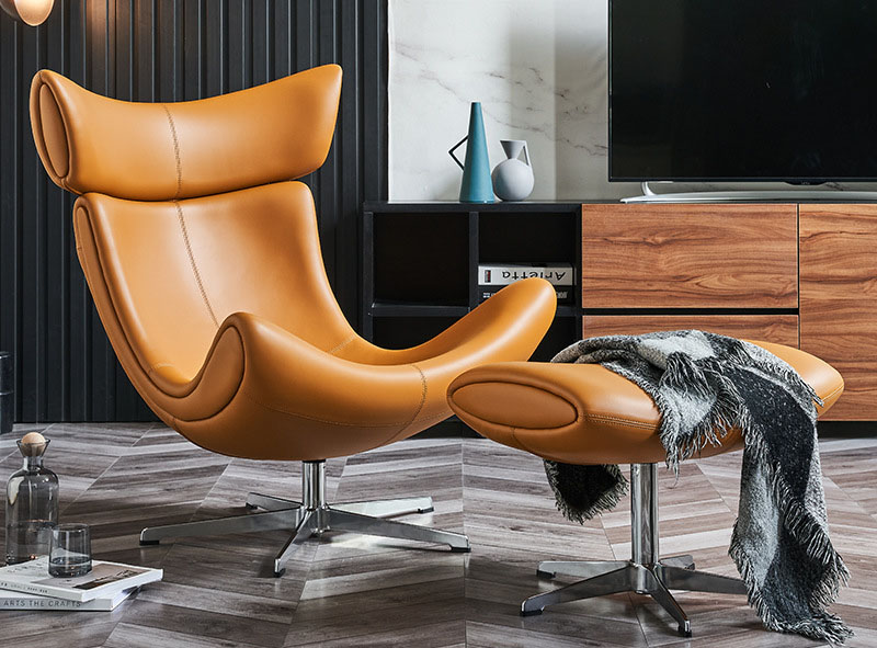 北歐現(xiàn)代簡約伊莫拉蝸牛椅 客廳單人沙發(fā)椅老虎輕奢躺椅休閑旋轉(zhuǎn)椅