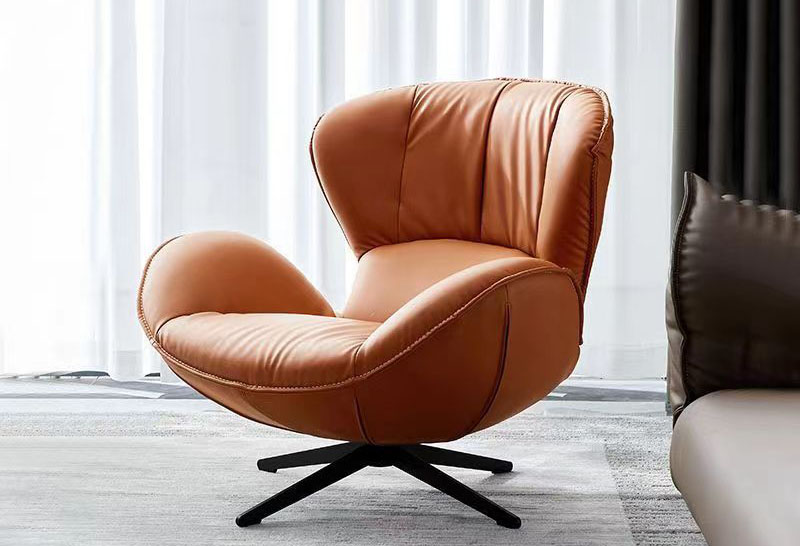 北歐單人沙發(fā) 懶人沙發(fā)單椅旋轉(zhuǎn)輕奢臥室陽臺休閑椅