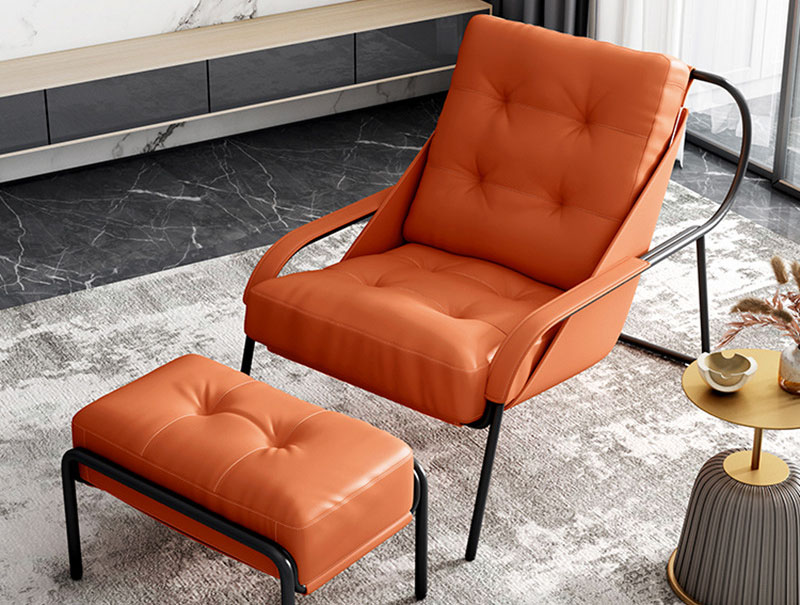 意式單椅 極簡休閑椅 單人沙發(fā)椅皮躺椅