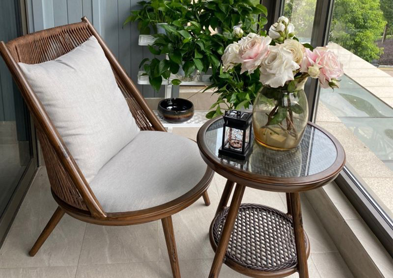 陽臺休閑桌椅藤椅現(xiàn)代簡約客廳沙發(fā)椅子單人藤編北歐懶人沙發(fā)椅